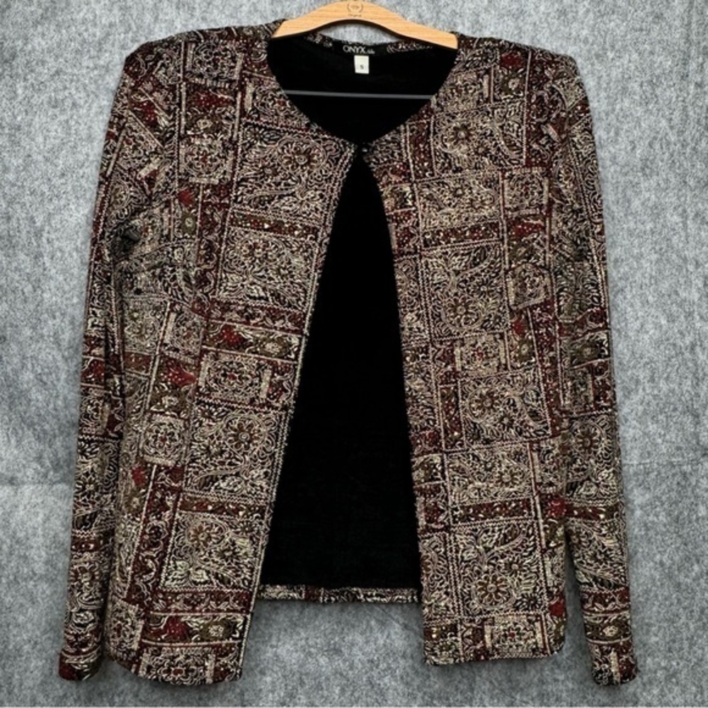 Onyx Nite Vintage 90's Dressy‎ Evening Jacket- Sz S